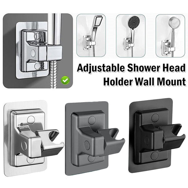 1-3x Adjustable Shower Head Holder Wall Mount Handheld Bracket Self-adhesive