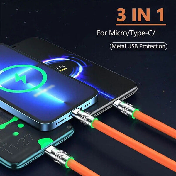 Universal 3 in 1 Multi USB Charger Charging Cable Lead for Most Mobile Phones AU