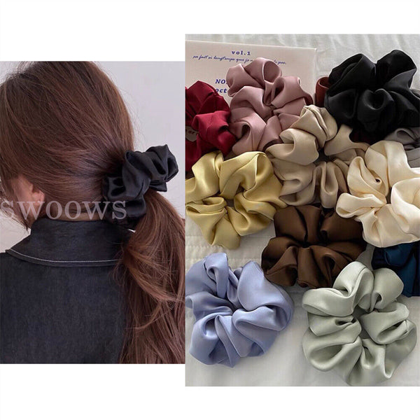 1/4pcX Large Scrunchies Hair Bands Bobbles Elastic Holder Girls Women Ponytail