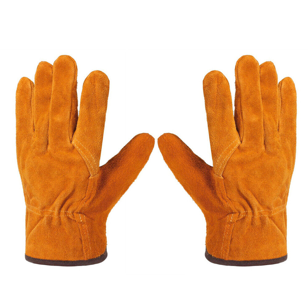 Welding Work Gloves Cowhide Leather Welder Protection Thorn Proof Heat Resistant