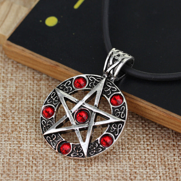 Crystal Pentagram Witch Wicca Pagan Magical Pendant Necklace Witchcraft Gift New