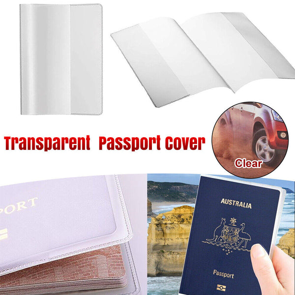 Passport Cover Transparent Clear Protector Travel Holder Organizer Carry Case