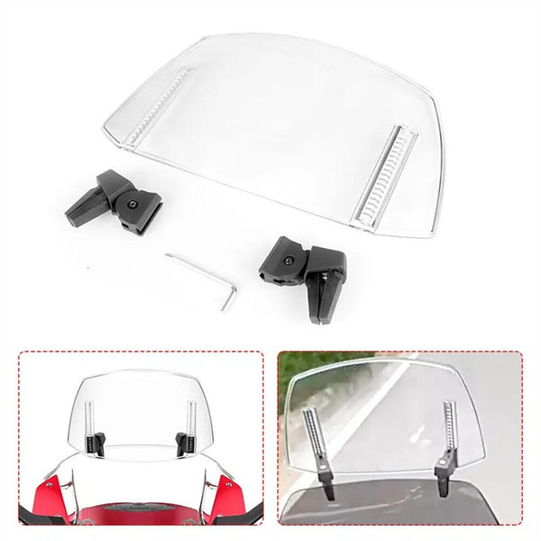 Universal Wind Screen Extension Deflector Clip On Motorcycle Windshield Protect