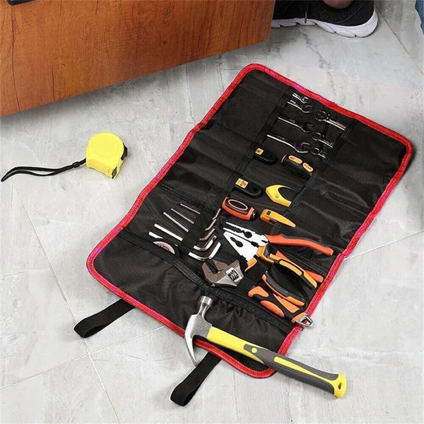 22 Pocket Tool Roll Fold Spanner Canvas Case Wrench Storage Bag Multifunctional