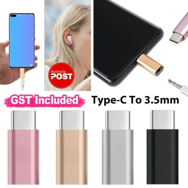 Type-C To 3.5mm Earphone USB-C Headphone Adapter Audio AU