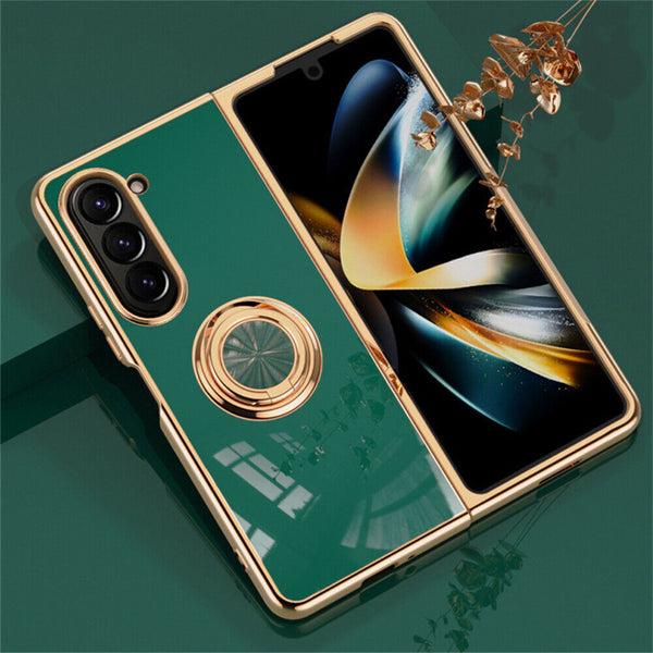 Shockproof Case Luxury Plating Ring Cover For Samsung Galaxy Z Fold 5 4 5G