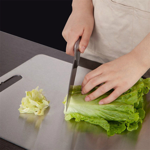 Stainless Steel Cutting Board Double-Sided Chopping Boards for Kitchen Camping