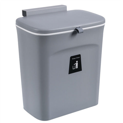 Waste Rubbish Bin 9L Kitchen Sink Benchtop Side Cabinet Door Hanging Slide Lid