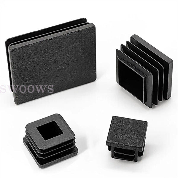 Up 24 x Plastic End Square Cap Tube Pipe Insert Box Cover Plug Blanking Trailer