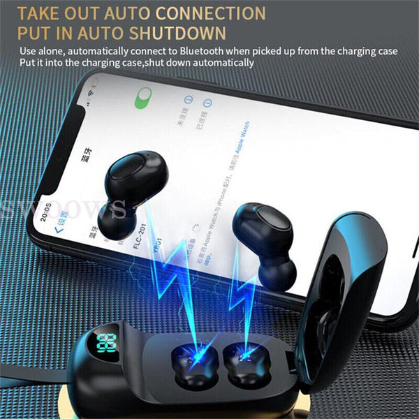 Bluetooth 5.0 Earphone Headset TWS Wireless Mini Earbuds Stereo Bass Headphones