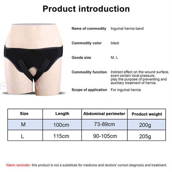 Unisex Inguinal Hernia Belt Groin Support Brace Truss With Removable Pads Unisex