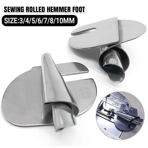 1-2pcs Sewing Rolled Hemmer Foot, 3mm-10mm 8 Sizes Wide Rolled Hem Pressure Foot