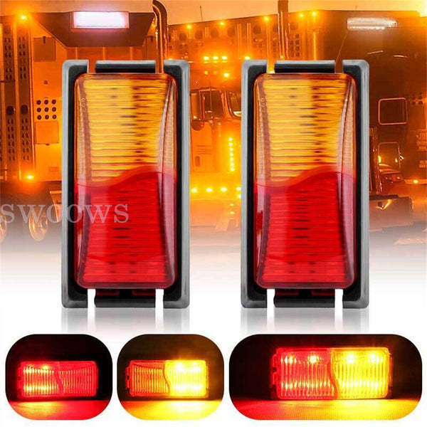 Red Amber LED Clearance Lights Side Marker Lamp Trailer Truck Caravan Multi Volt