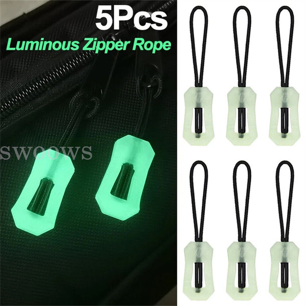 5/10pcs Outdoor Camping Hiking Backpack Anti-lost Luminous Zipper Pull