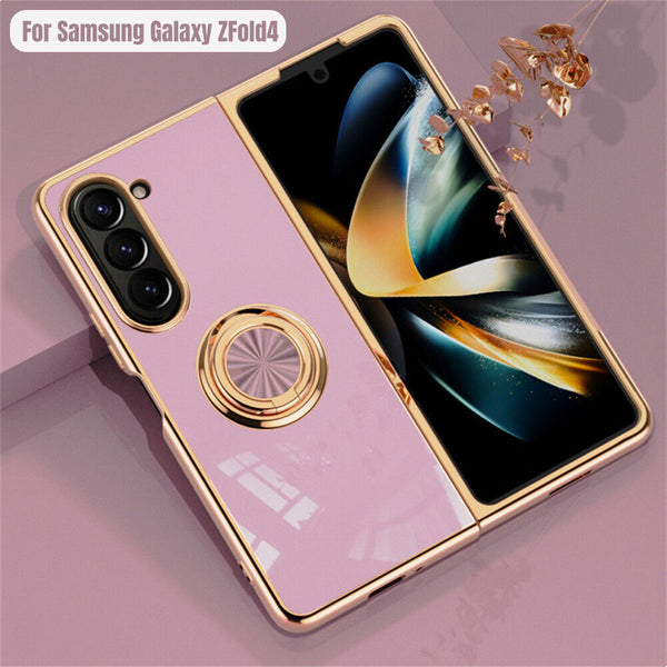 Shockproof Case Luxury Plating Ring Cover For Samsung Galaxy Z Fold 5 4 5G