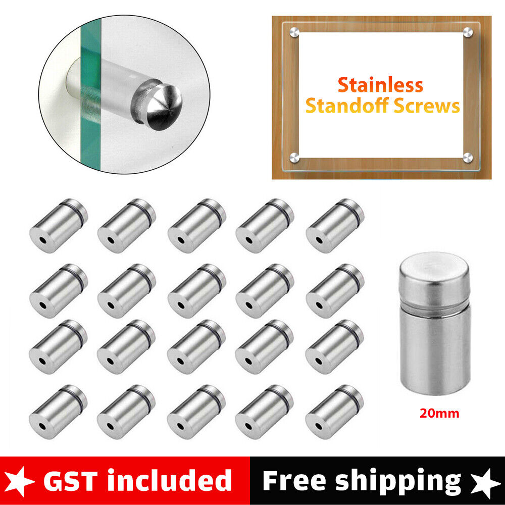 10-20x Stainless Stand off Bolts Mount Standoff Sign Advertisement Fixings Screw