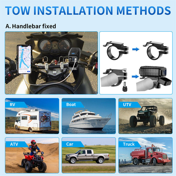 Dual USB Port Motorcycle Fast Charger Socket LED Voltmeter  ON OFF Switch Red