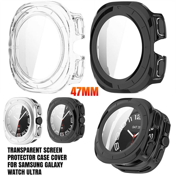 1/2 Rugged Glass Screen Protector Case Cover For Samsung Galaxy Watch Ultra 47MM