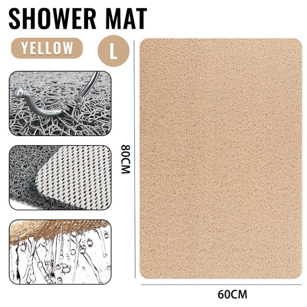 AU Shower Rug Anti Slip Loofah Bathroom Bath Mat Carpet Water Drains Shower Bath