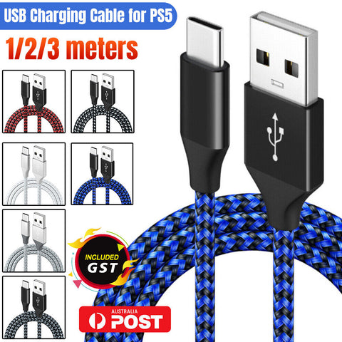 1/2/3Meter USB Controller Charger Charging Cable Cord for Sony Playstation 5 PS5
