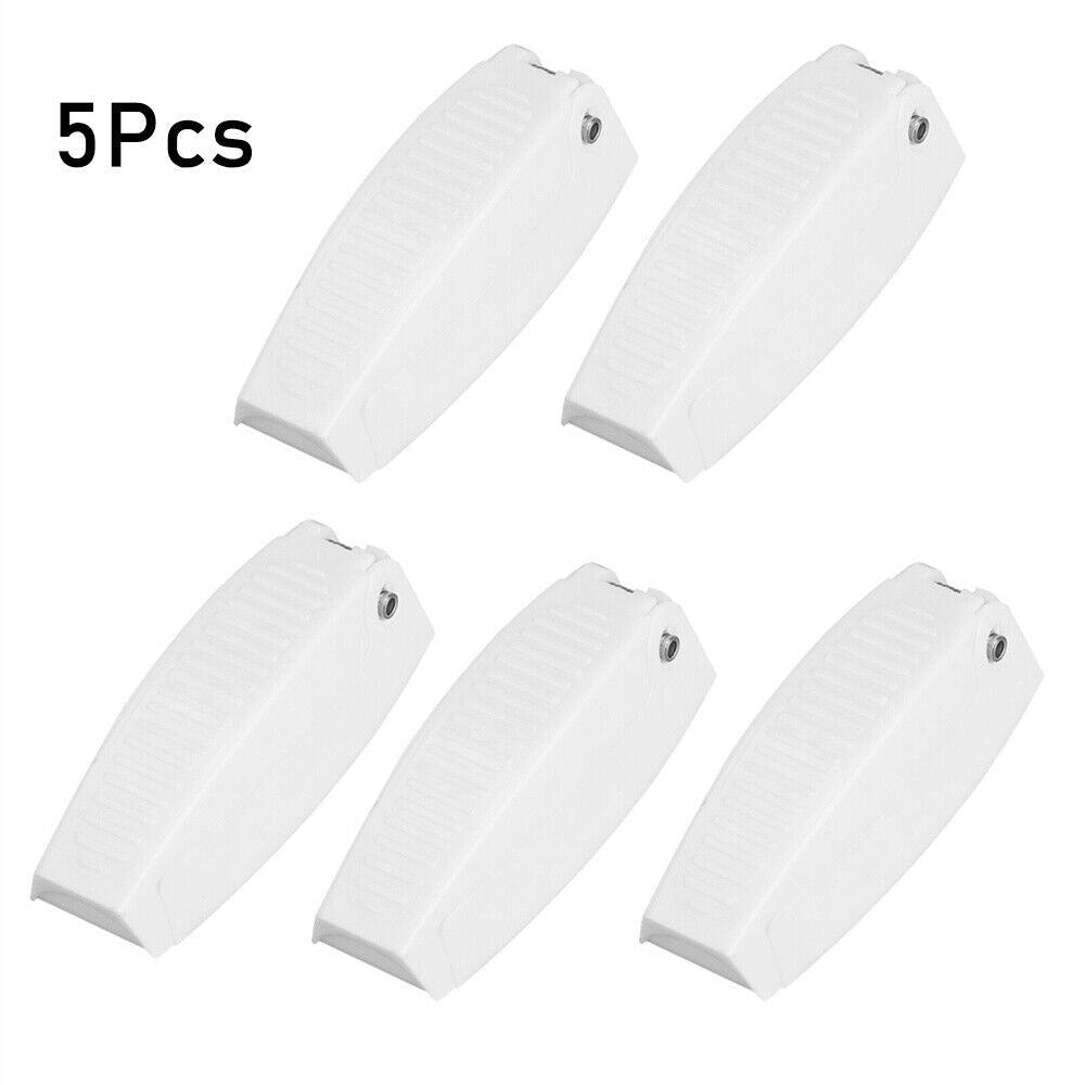 5Pcs RV White Baggage Door Catch Holder Clips Latch for Camper Trailer Motorhome