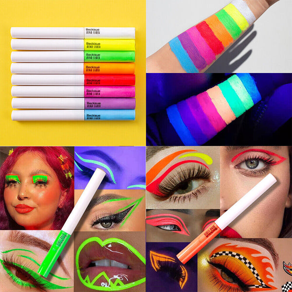 Waterproof Liquid Eyeliner Pen Long Lasting Neon Fluorescent Eye Liner Makeup AU