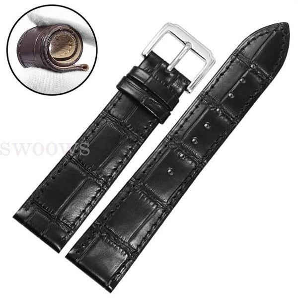 22mm 20mm Universal Quick Release Crocodile Pattern Leather Watch Band Strap