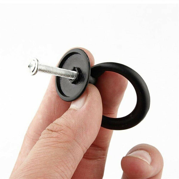 1-10 Black Ring Pull Handle Cabinet Knob Drawer Dresser Cupboard Drop Zinc Alloy