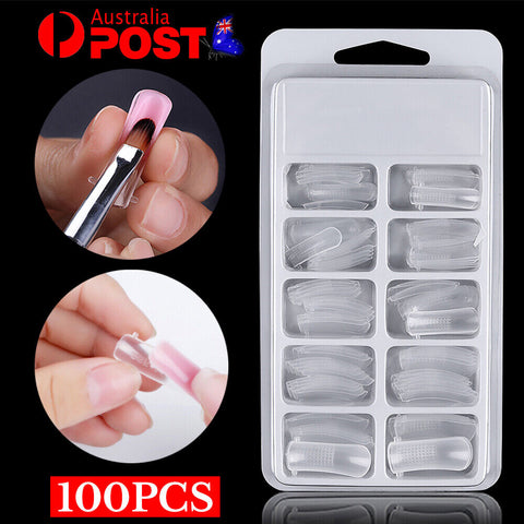 100pcs Dual Forms Nail Tips Mould False Nail Gel Building Mold Extension