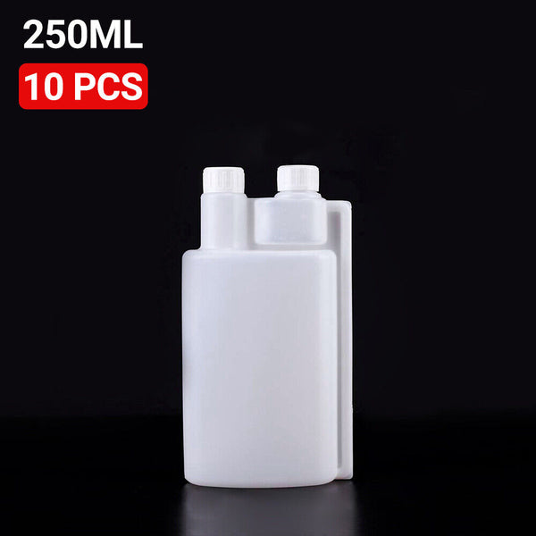 1/10x 3 Sizes Plastic Twin Chamber Bottle &Tamper Evident Cap Liquid Bottle