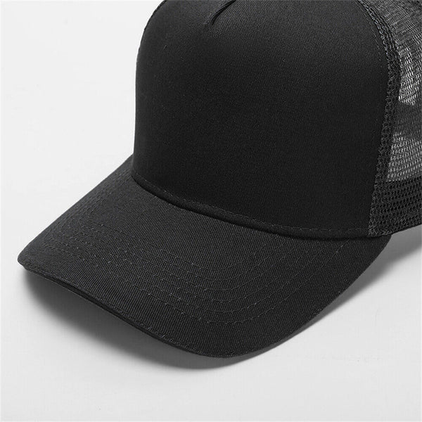 Plain Trucker Cap Hat Unisex Adjustable Mesh Baseball Promotional Various Colors