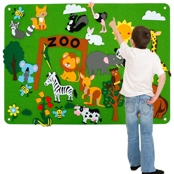 3.5Ft Children's Teaching Felt Board Set Kids Early Learning Interactive Play AU