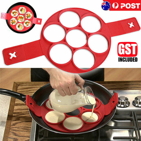 1/2x Silicone Mould Pancake Maker Omelette Mold Non Stick Cooking Egg Flip Ring