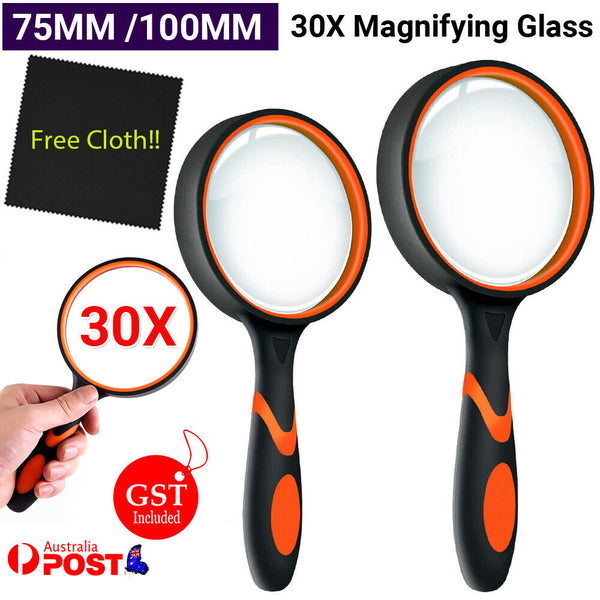 30X Large Magnifying Glass Lens Magnifier Loupe Reading Repair Science 100mm