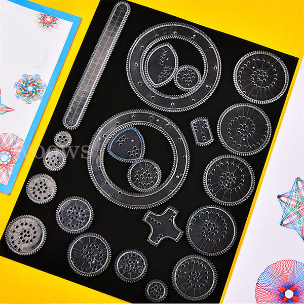 28Pcs Spirograph Geometric Ruler Drafting Tools Stationery Drawing Toys Set