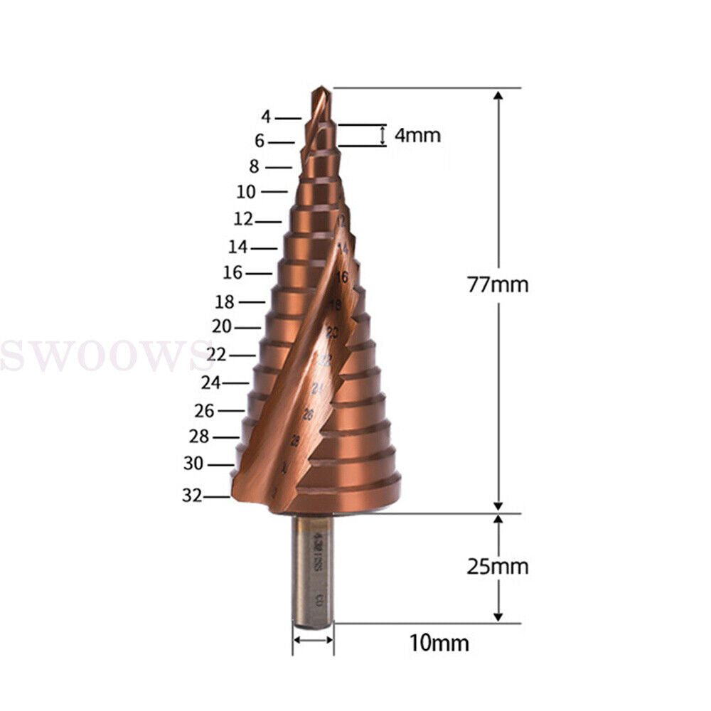 4-32mm Step Drill HSS Steel Titanium Coated Cone Bit Hole Cutter Part Metal