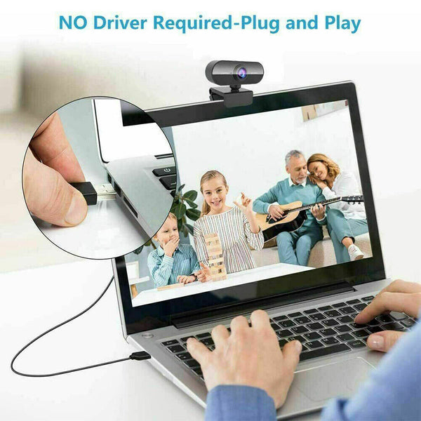 Full HD1080P Webcam with Microphone USB Streaming Camera For PC MAC Laptop 1/2pc