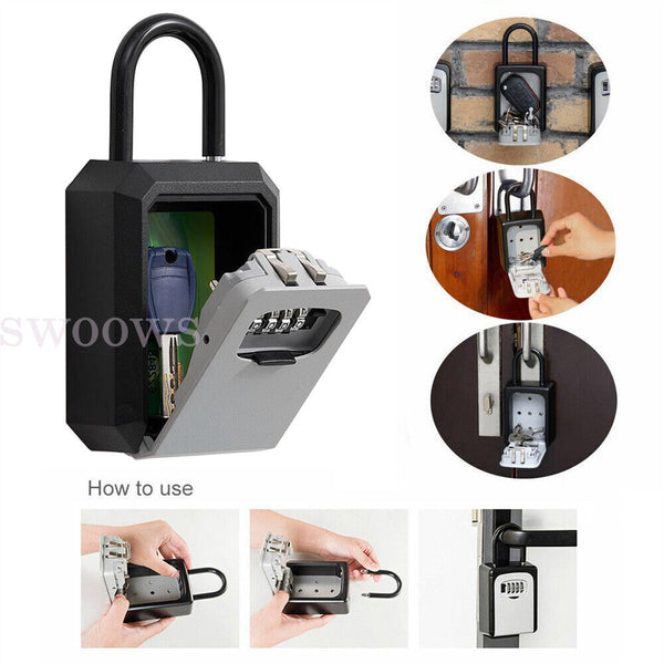 1/2x 4-Digit Combination Lock Key Safe Storage Box Padlock Security Home Outdoor