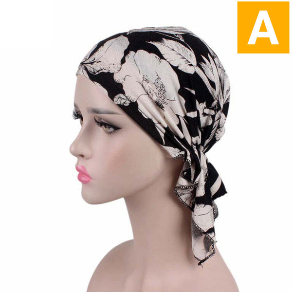 Women's Floral Chemo Cap Cancer Hat Muslim Hair Scarf Turban Hijab Head Wrap NEW