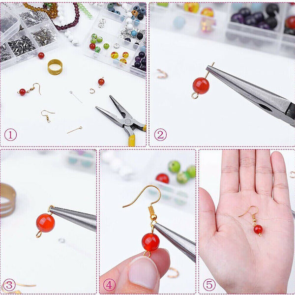 DIY Jewellery Making Kit Wire Findings Pliers Starter Tool Earring Case Supplies