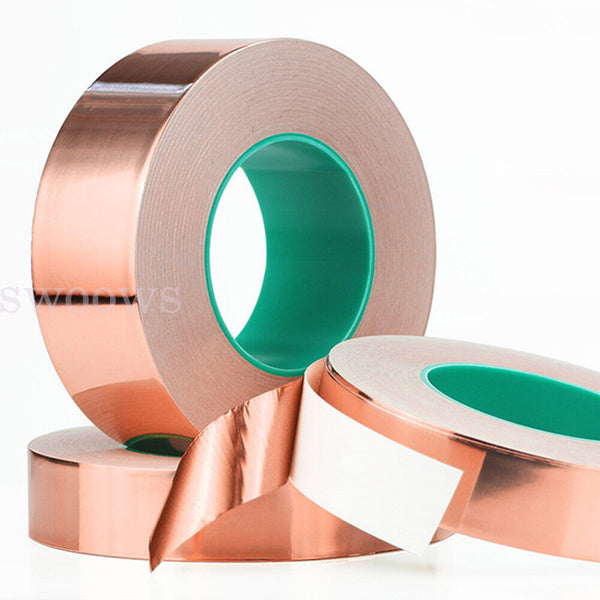 Double Sided Copper Foil Tape 50M x10mm EMI Shielding Conductive Adhesive Tapes