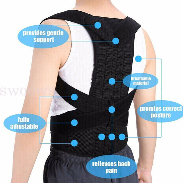 Posture Corrector Clavicle Shoulder Brace Lower Back Support Magnetic Men Women