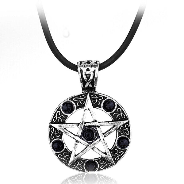 Crystal Pentagram Witch Wicca Pagan Magical Pendant Necklace Witchcraft Gift New