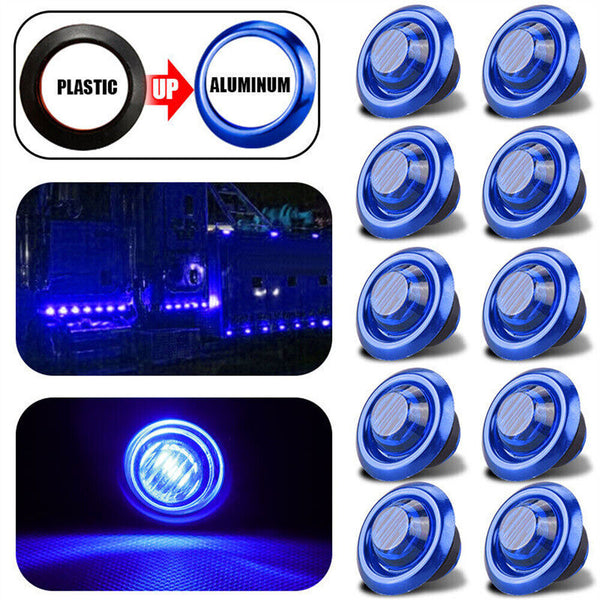 10x Round LED Side Clearance Marker Lights 12V 24V Truck Trailer Lorry Indicator