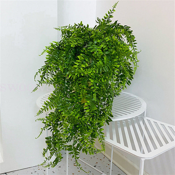 2/10x Artificial Hanging Plants Ivy Vine Faux Plastic Outdoor Fake Garden Decor