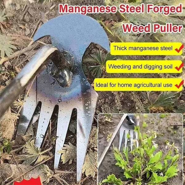 Stainless Steel Hand Weeder Rake Weeding Weed Remover Puller Manual Tool Garden