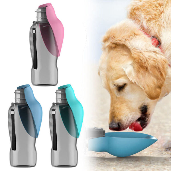 800ml Portable Dog Water Bottle Pet Outdoor Travel Hiking Walking Drinking Bowl