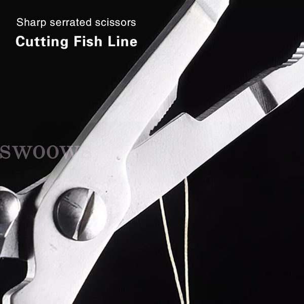 Stainless Steel Fishing Hook Remover Pliers 2 Colors Tackle Line Cutter Scissors