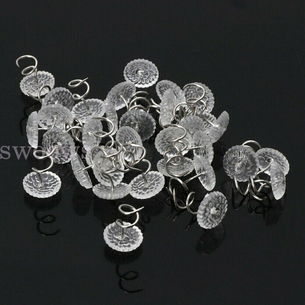 Up 200pc Clear Heads Twist Pins Upholstery For Bedskirts Blanket Slipcovers Car