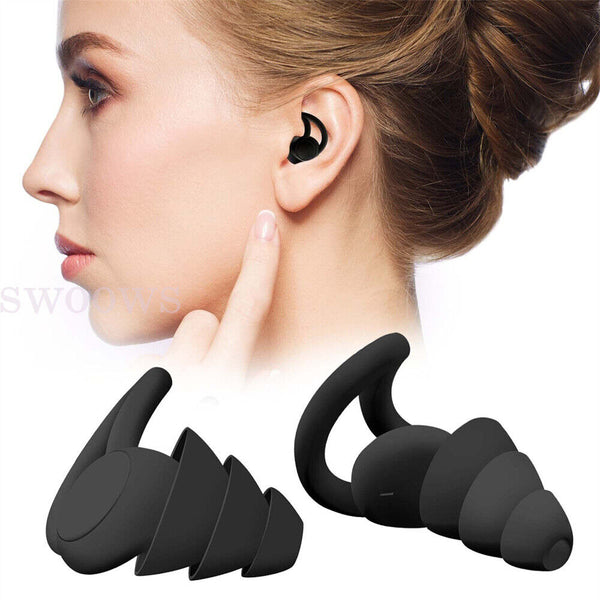 Ultra Soft Silicone Ear Plug Noise Reduction Flexible Reusable Study Sleep Plugs